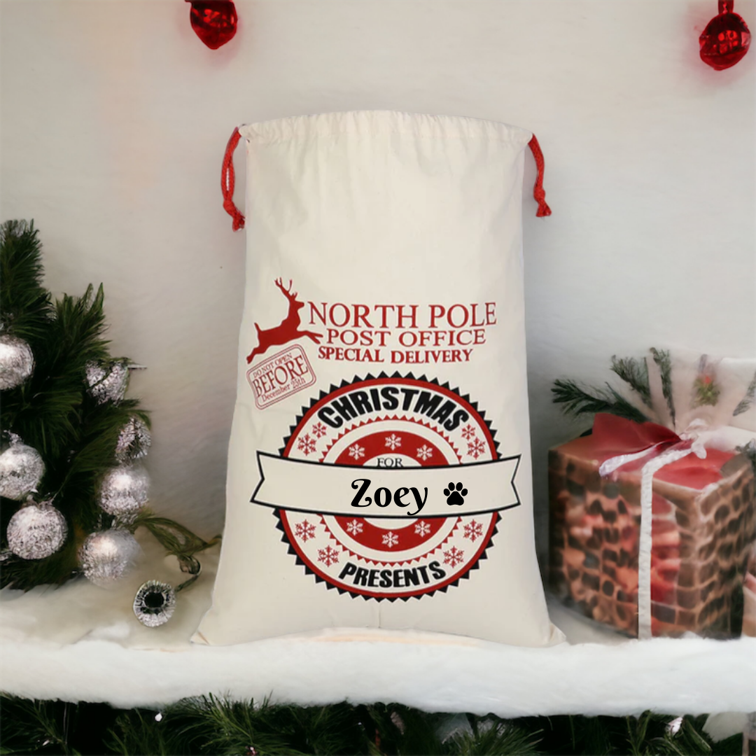 Santa sack North Pole- Personalized