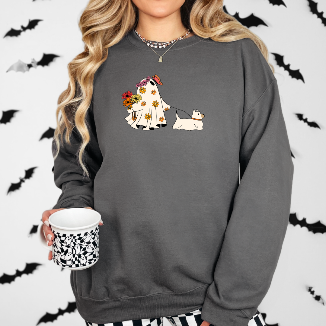 Floral ghost- sweatshirt