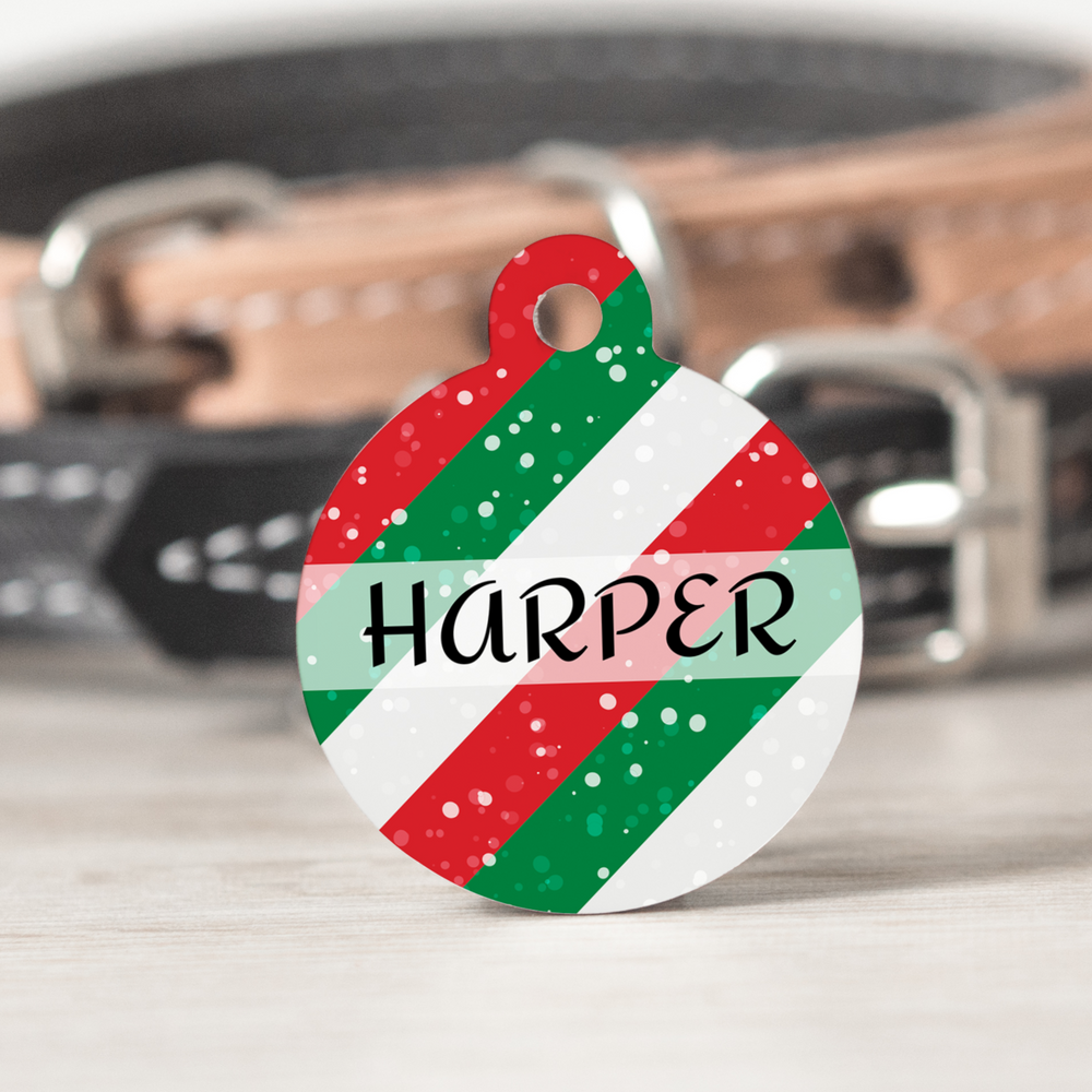 Christmas Stripes - Pet tag