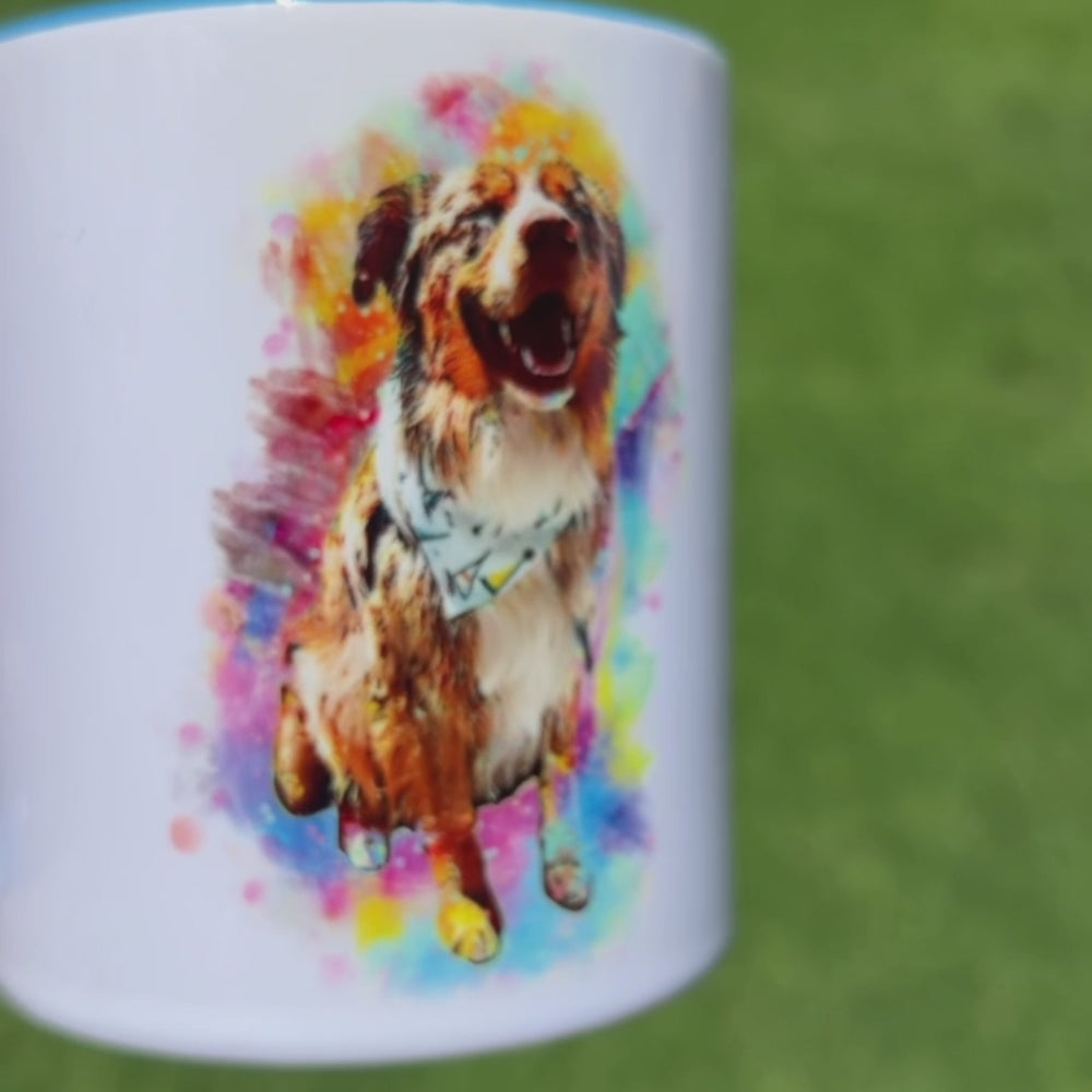 
                      
                        Load and play video in Gallery viewer, Watercolor - personalized dog mug
                      
                    