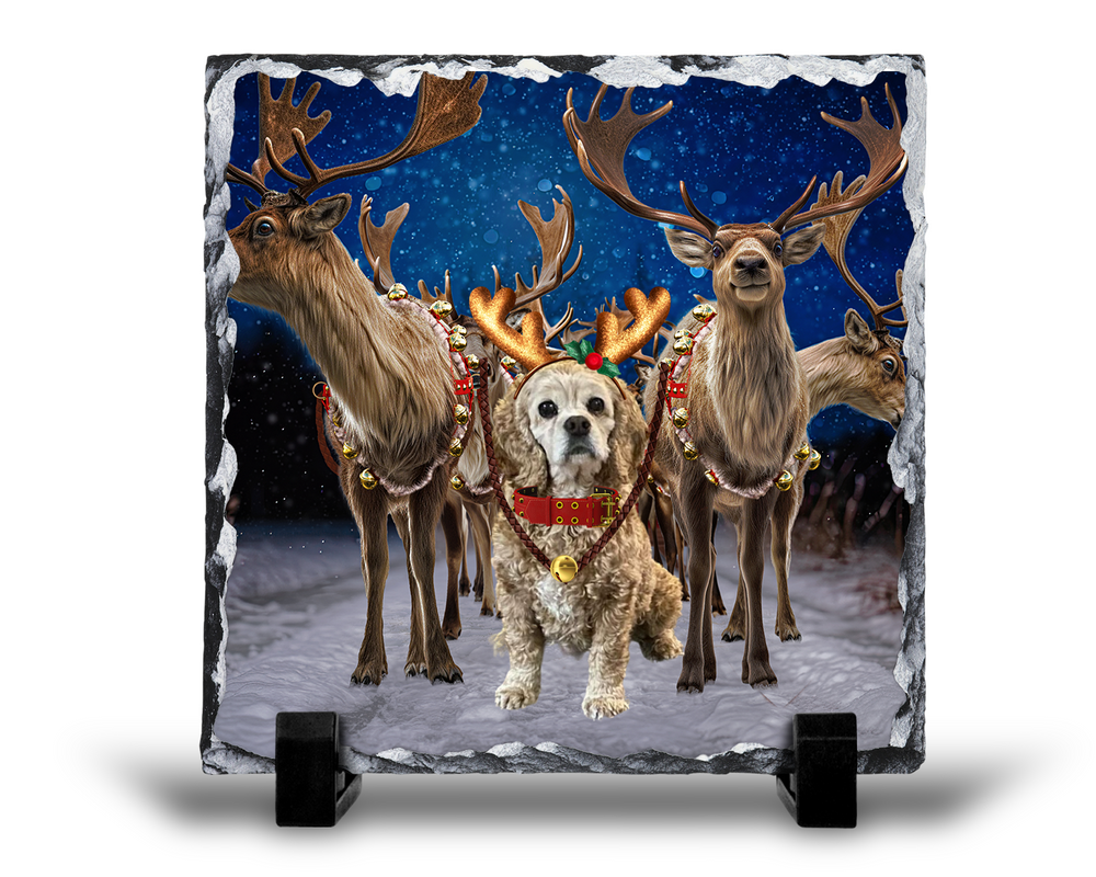 Reindeer photo slate-personalized