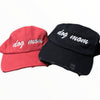 Wagging and Tagging LLC Dog Mom- Distressed hat