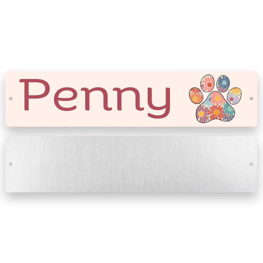 Wagging and Tagging LLC Floral paw -  Dog sign