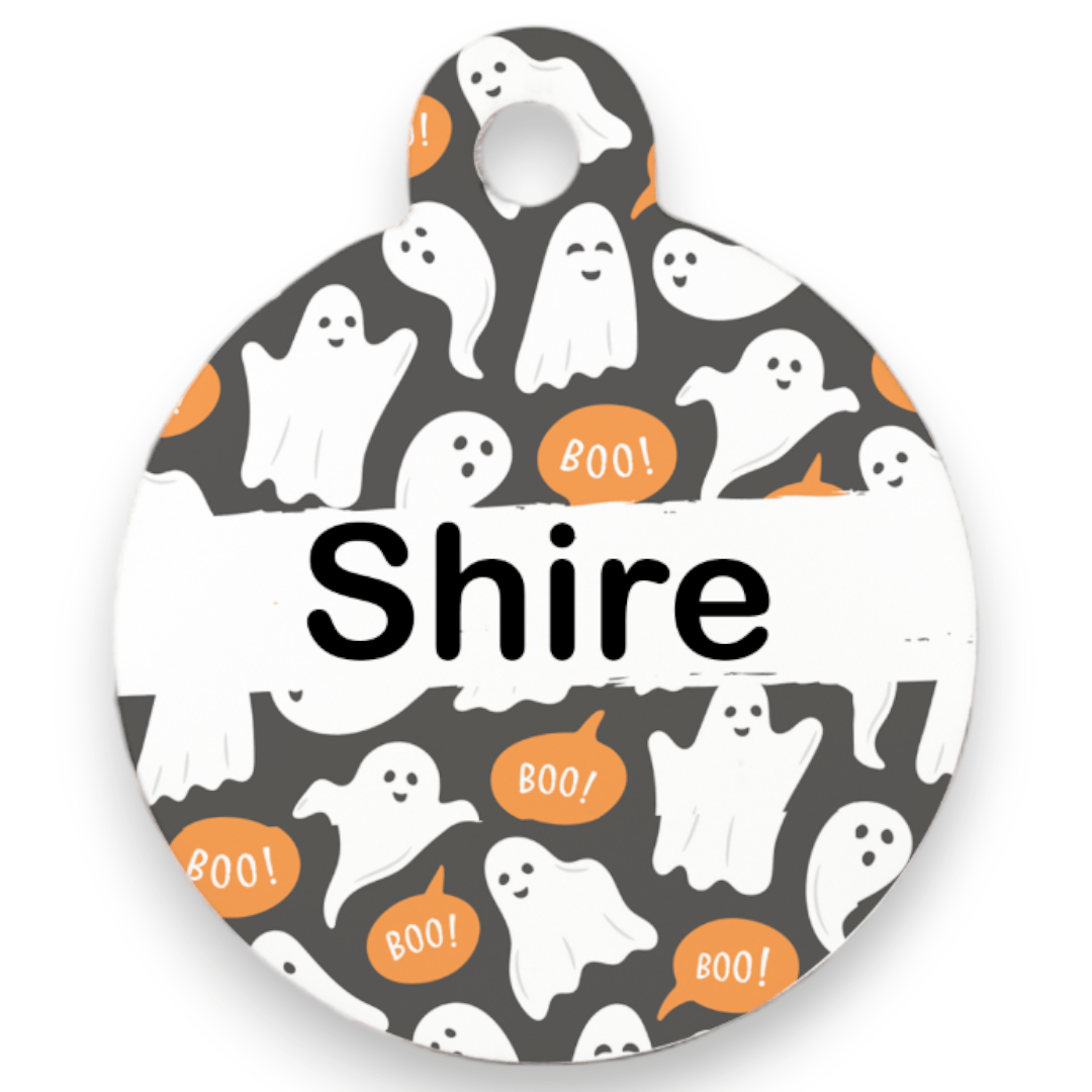 Wagging and Tagging LLC Ghost - Pet tag