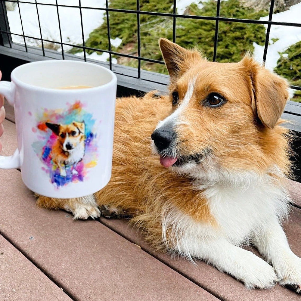 
                      
                        Wagging and Tagging LLC Mugs Watercolor - personalized dog mug
                      
                    