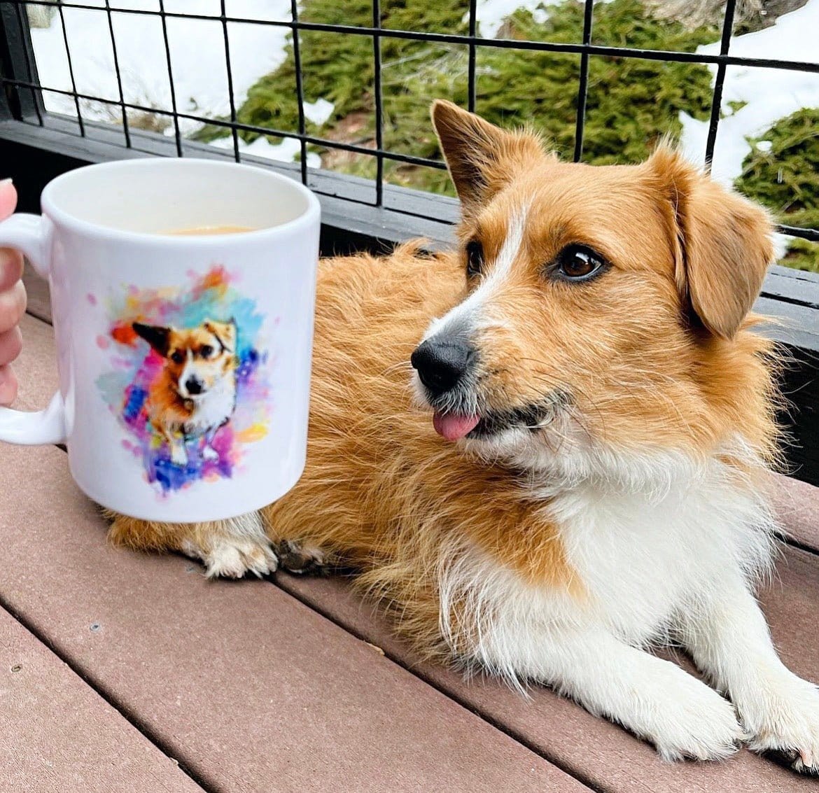 Wagging and Tagging LLC Mugs Watercolor - personalized dog mug