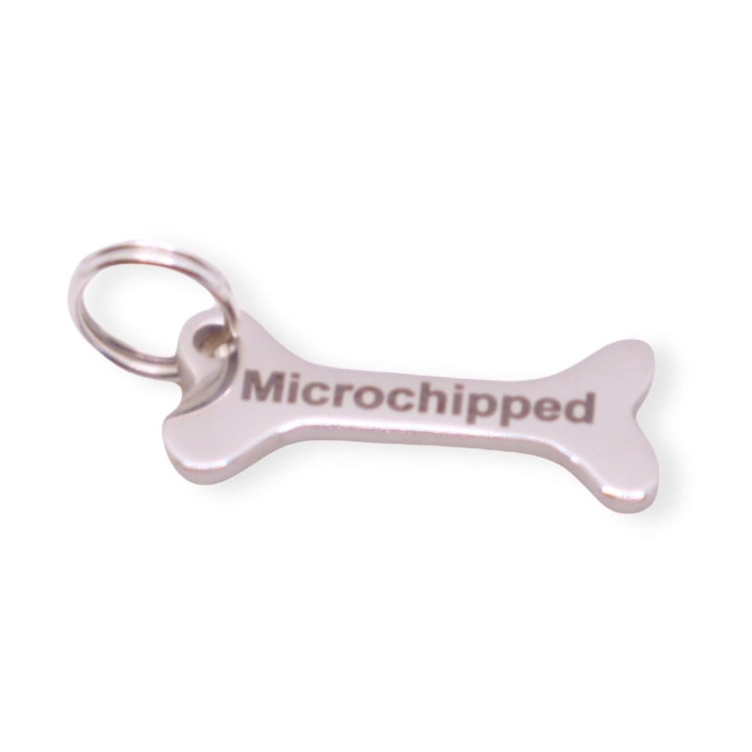 Wagging and Tagging LLC Pet ID Tag Microchipped Bone - Mini Tag