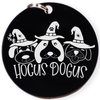 Wagging and Tagging LLC Pet ID Tags 1.37” - Black Hocus Dogus- Pet tag
