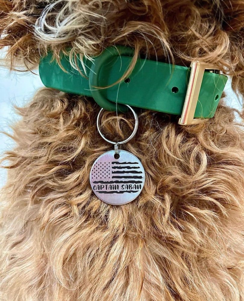 
                      
                        Wagging and Tagging LLC Pet ID Tags Flag - Pet tag
                      
                    