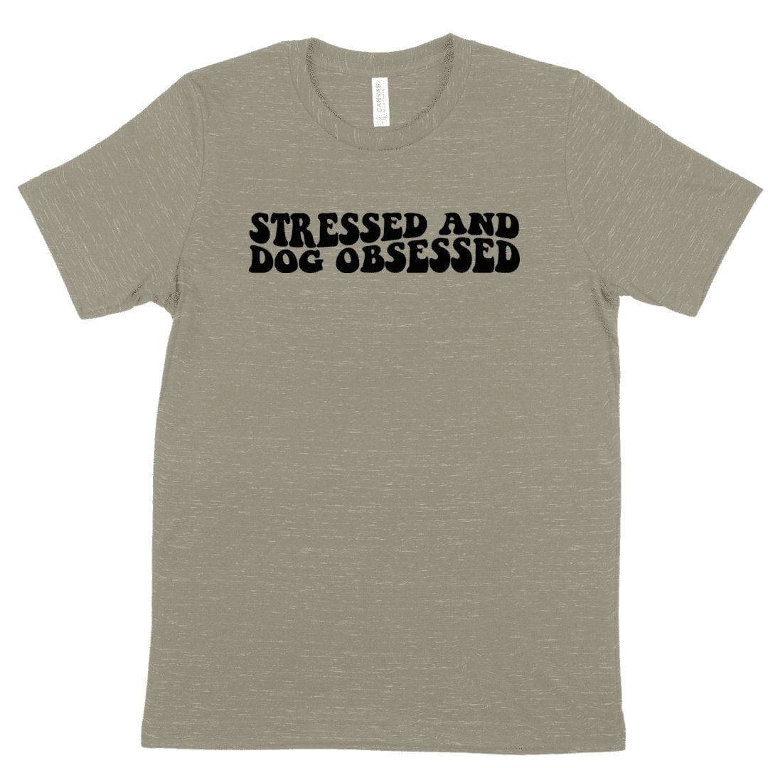 Wagging and Tagging LLC Shirts & Tops X-Small / Stone Marble Stressed and dog obsessed - Tee